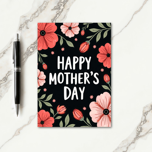 Chevron Botanical Mothers Day Card