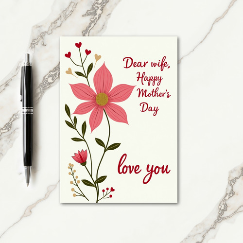 Chevron Botanical Thanks Card
