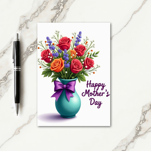 Chevron Bouquet Greeting Card