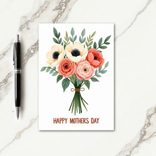 Chevron Bouquet Mothers Day Card