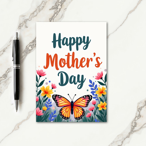 Chevron Butterfly Mothers Day Card