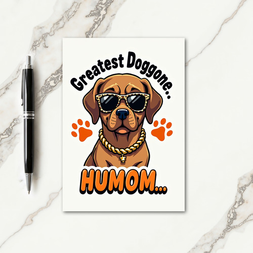 Chevron Cool Canine Great Mom Card