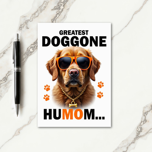 Chevron Cool Canine Portrait Card