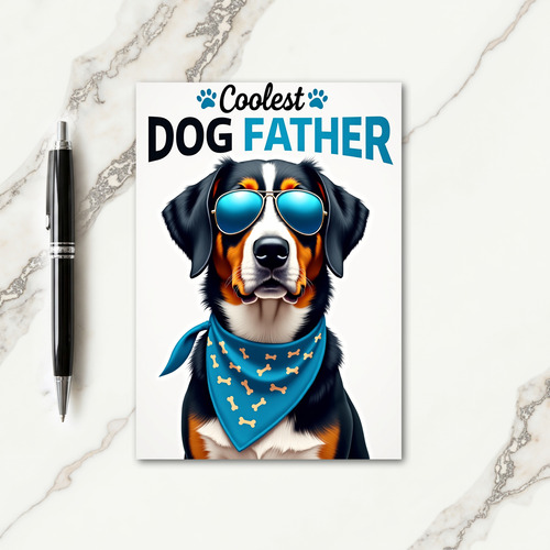 Chevron Coolest Dog Father Card