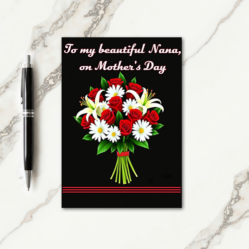 Chevron Crimson Rose Bloom Card