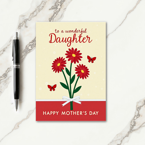 Chevron Crimson Thanks Card