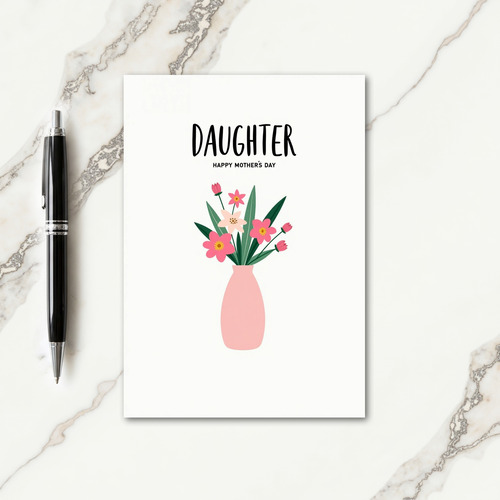 Chevron Daughter Floral Mothers Card