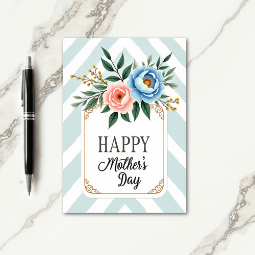 Chevron Delicate Bloom Card