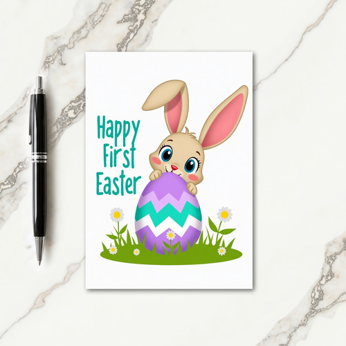 Chevron Easter Scene Card