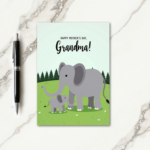Chevron Elephant Family Card