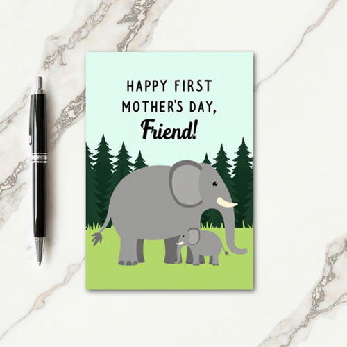 Chevron Elephant Mom Card