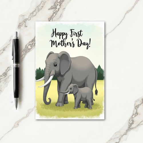 Chevron Elephant Mothers Day Card