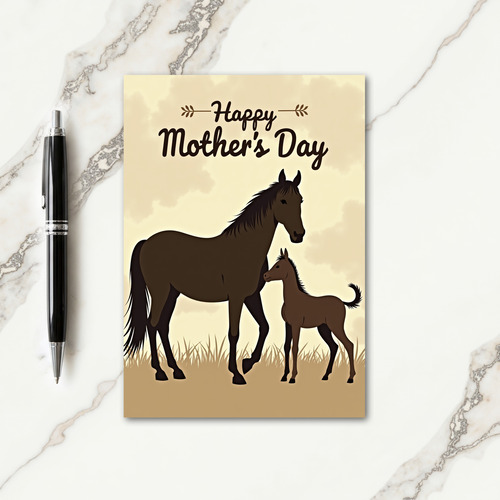 Chevron Equine Mothers Day Card