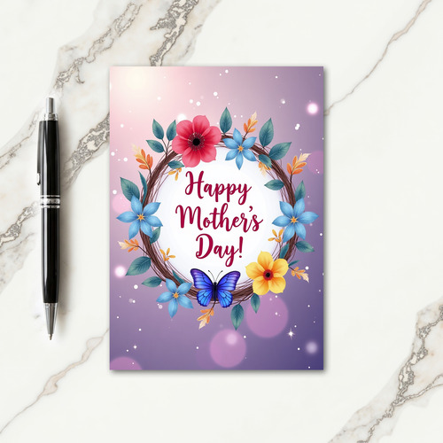 Chevron Floral Mothers Day Card