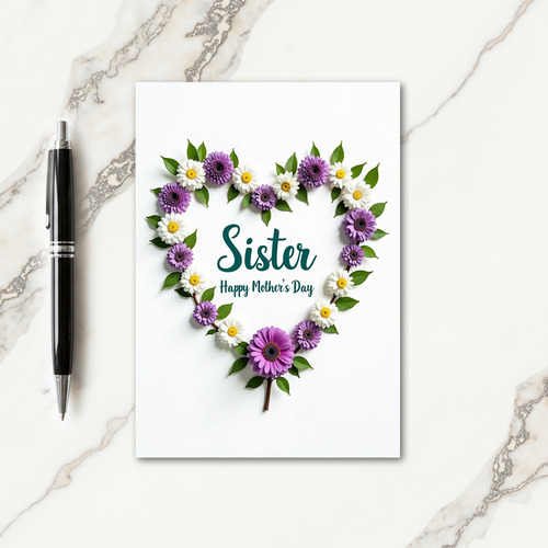 Chevron Floral Sister Day Card