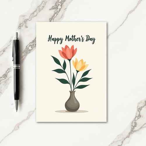 Chevron Floral Thank You Card