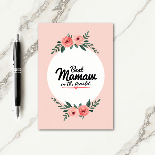 Chevron Floral Thanks Card