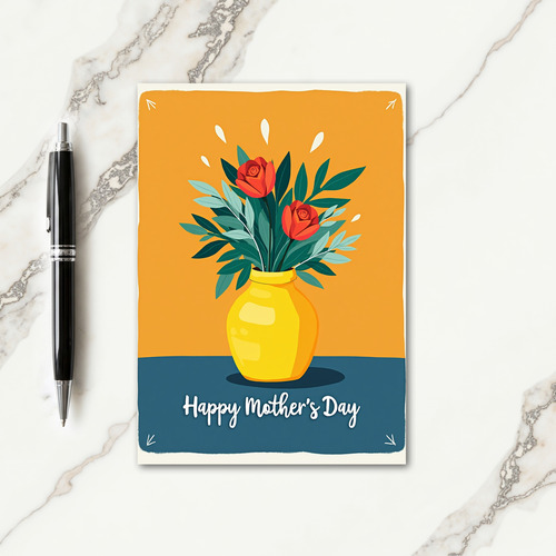 Chevron Floral Vase Card