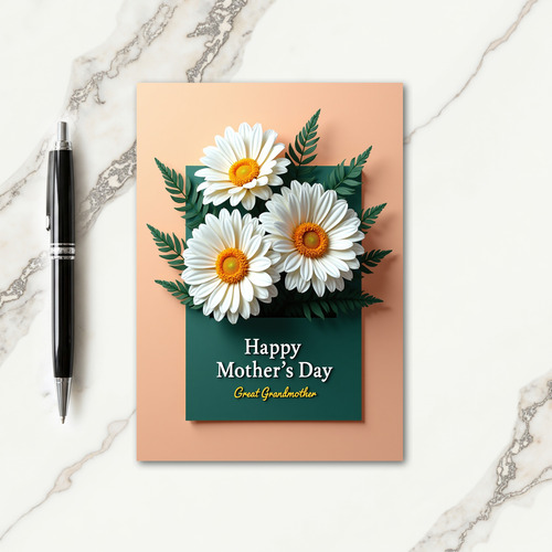 Chevron Flower Message Card