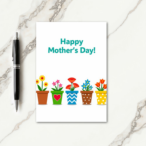 Chevron Flowers Mothers Day Card