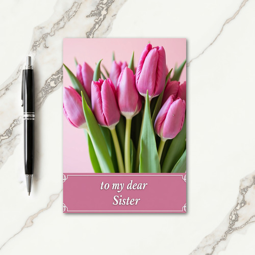 Chevron Flowers Sister Card
