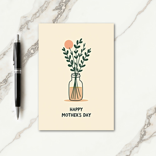 Chevron Foliage Mothers Day Card
