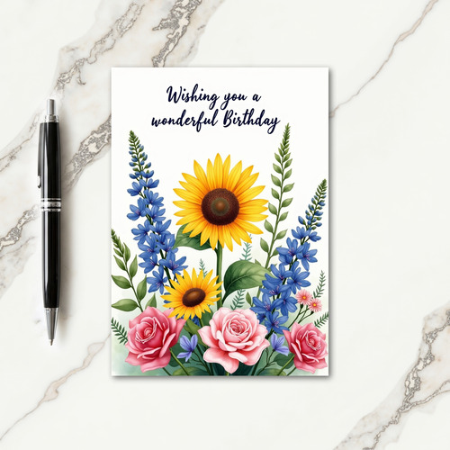 Chevron Golden Blossom Card