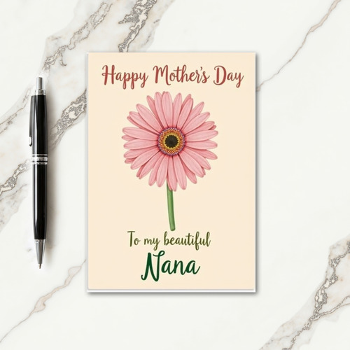 Chevron Grand Flower Message Card