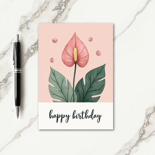 Chevron Green Leaf Card
