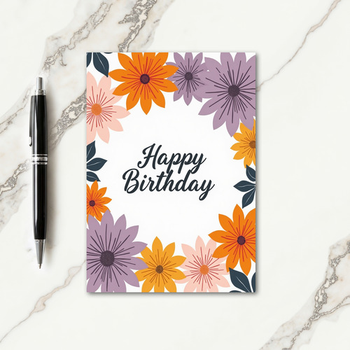 Chevron Happy Flower Card