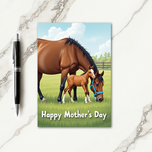 Chevron Horse Family Card