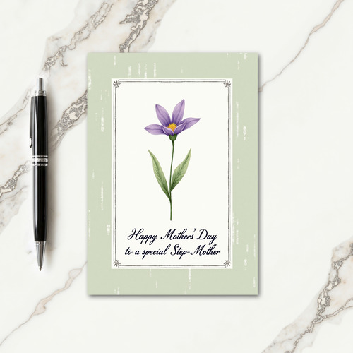 Chevron Lavender Floral Note Card