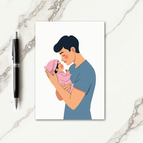 Chevron Loving Gaze Baby Card