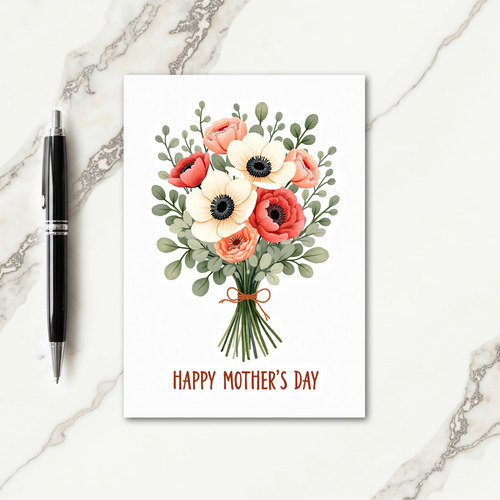 Chevron Lush Foliage Flowers Card