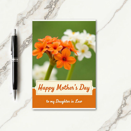 Chevron Orange Flower Family Card