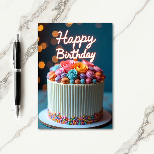 Chevron Party Cake Card