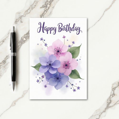 Chevron Pastel Flowers Card