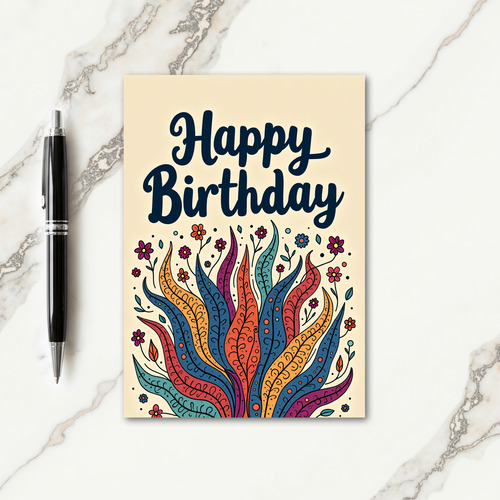 Chevron Patterned Bloom Card