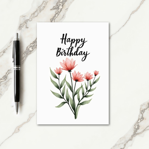 Chevron Pink Blossom Card