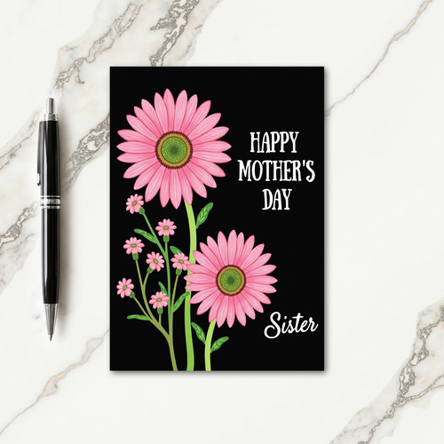 Chevron Pink Blossom Sister Card