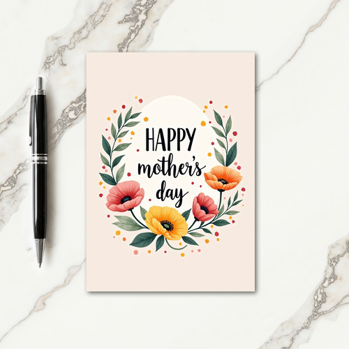 Chevron Poppy Blossom Card