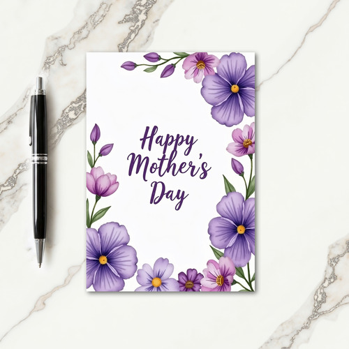 Chevron Purple Blossom Card