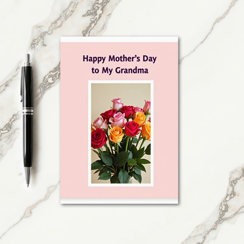 Chevron Rose Bouquet Card