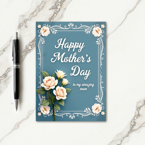 Chevron Rose Celebration Card