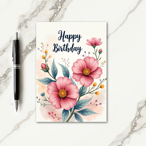 Chevron Roseate Bloom Card