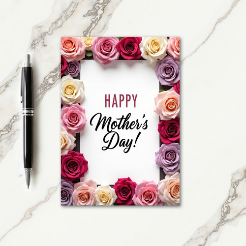 Chevron Roses Mothers Day Card