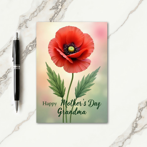 Chevron Scarlet Flower Card