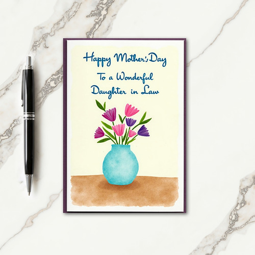 Chevron Script Watercolor Card