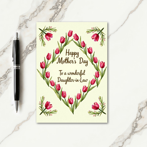 Chevron Spring Blossom Note Card
