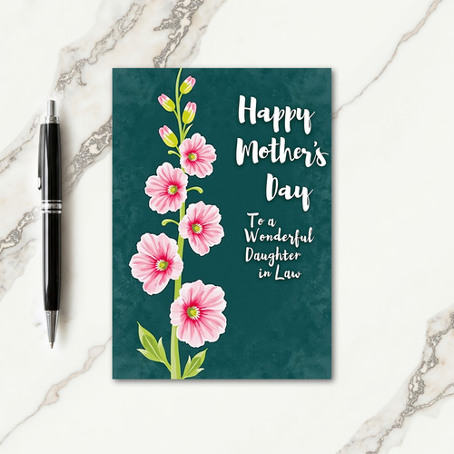 Chevron Teal Flower Design Card